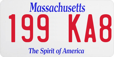 MA license plate 199KA8
