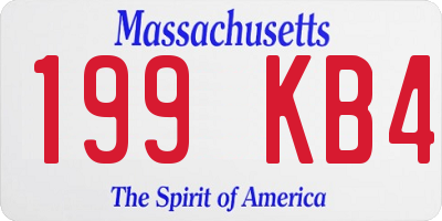 MA license plate 199KB4