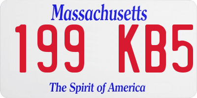 MA license plate 199KB5