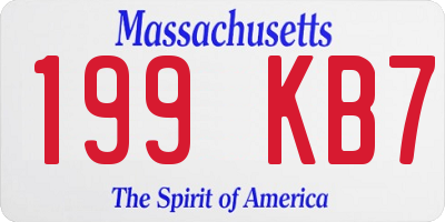 MA license plate 199KB7