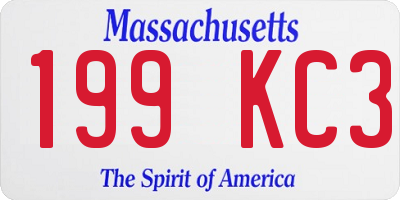 MA license plate 199KC3