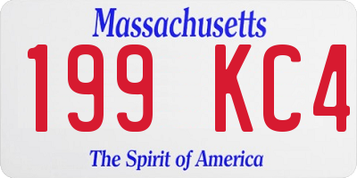 MA license plate 199KC4