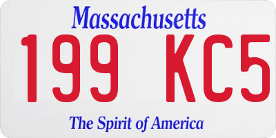 MA license plate 199KC5