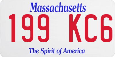 MA license plate 199KC6