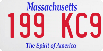 MA license plate 199KC9