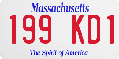 MA license plate 199KD1