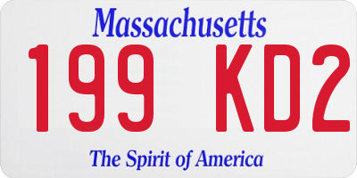 MA license plate 199KD2
