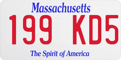 MA license plate 199KD5