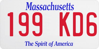 MA license plate 199KD6