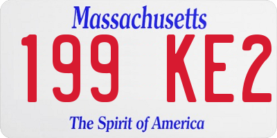 MA license plate 199KE2