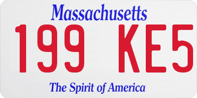 MA license plate 199KE5