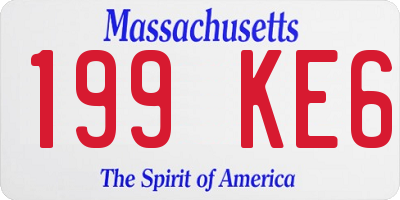 MA license plate 199KE6