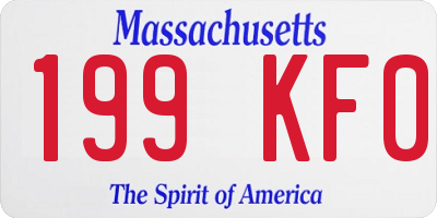 MA license plate 199KF0