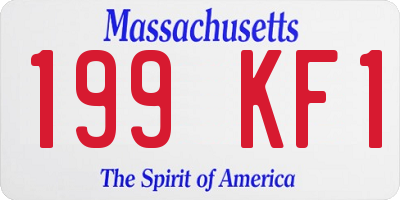 MA license plate 199KF1