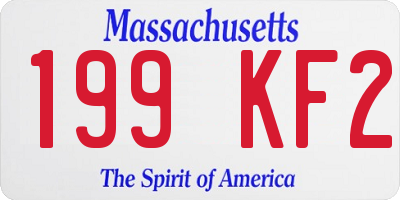 MA license plate 199KF2