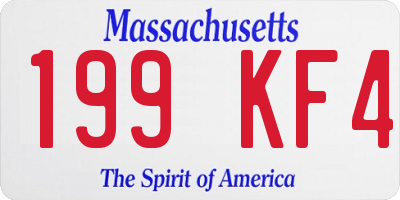 MA license plate 199KF4
