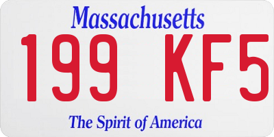 MA license plate 199KF5