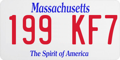 MA license plate 199KF7