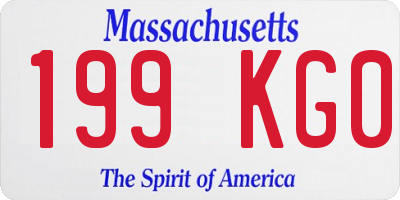 MA license plate 199KG0
