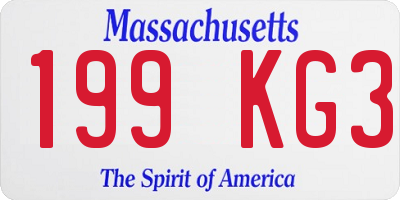 MA license plate 199KG3