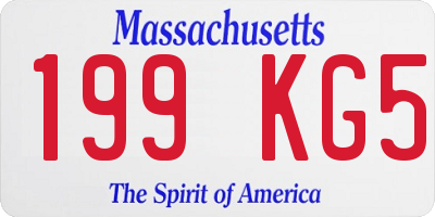 MA license plate 199KG5