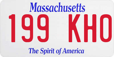 MA license plate 199KH0