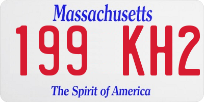 MA license plate 199KH2