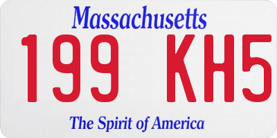 MA license plate 199KH5