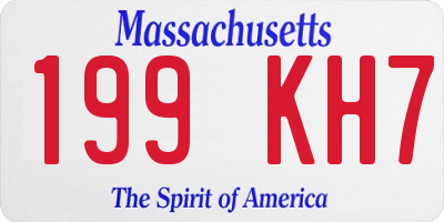 MA license plate 199KH7