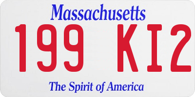 MA license plate 199KI2