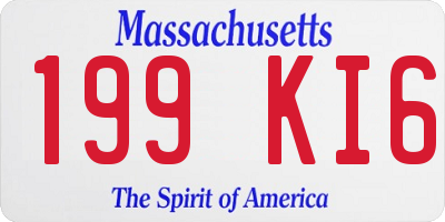 MA license plate 199KI6