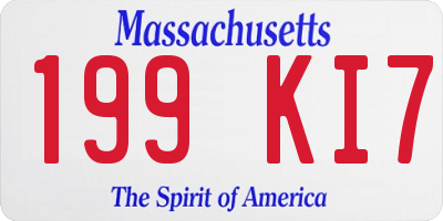 MA license plate 199KI7