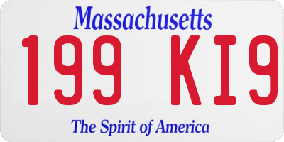 MA license plate 199KI9
