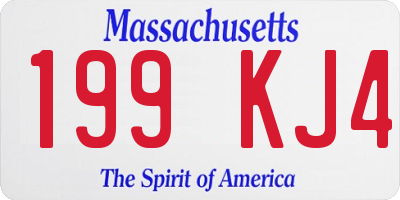 MA license plate 199KJ4