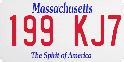 MA license plate 199KJ7
