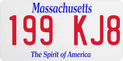 MA license plate 199KJ8