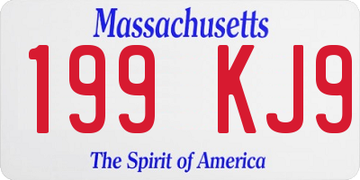 MA license plate 199KJ9