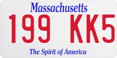 MA license plate 199KK5