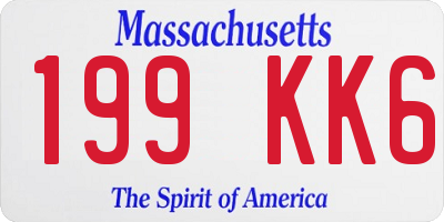 MA license plate 199KK6