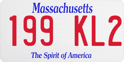 MA license plate 199KL2