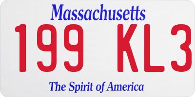 MA license plate 199KL3
