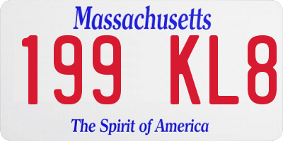 MA license plate 199KL8