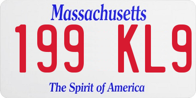 MA license plate 199KL9