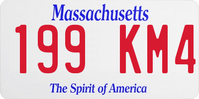 MA license plate 199KM4