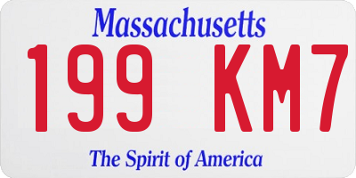 MA license plate 199KM7