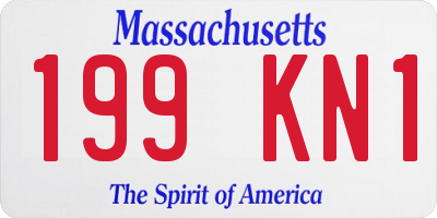 MA license plate 199KN1