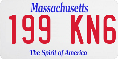 MA license plate 199KN6