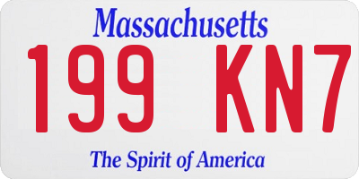MA license plate 199KN7