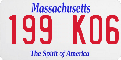 MA license plate 199KO6