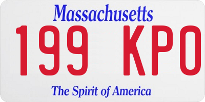 MA license plate 199KP0